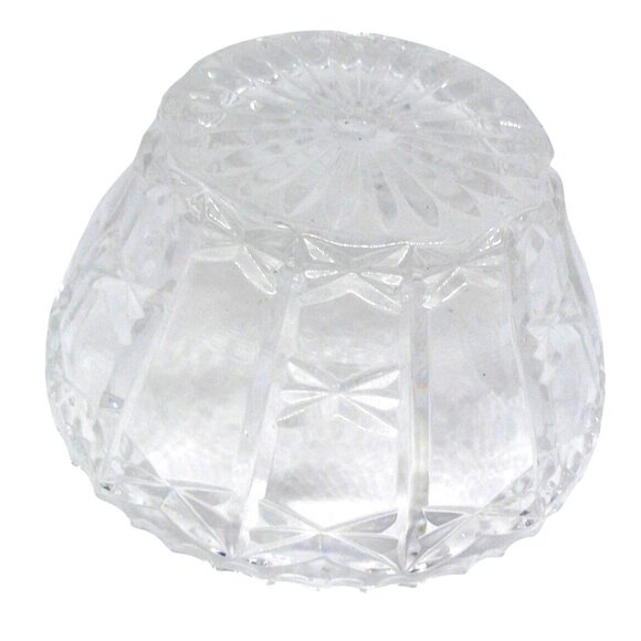 Vintage Heavy Clear Glass Decorative Bowl Butterfly Bow Accts Sunburst on Bottom - Picture 2 of 2